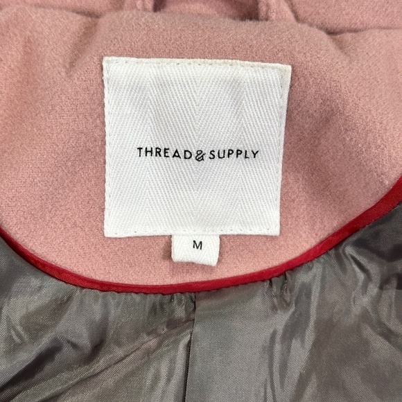 Thread & Supply peacoat warm layering tailored fit double breasted blush M - Picture 11 of 14